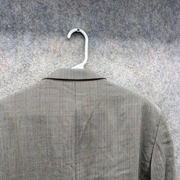 Lauren Ralph Lauren Blazer Men 46L Gray Herringbone Wool Two Button Classic Fit - Picture 9 of 10